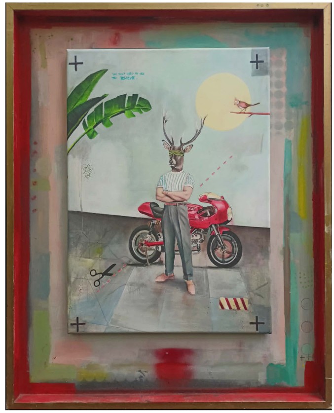 LECH BATOR 'Plan D', technika mieszana na płótnie, 100x80cm