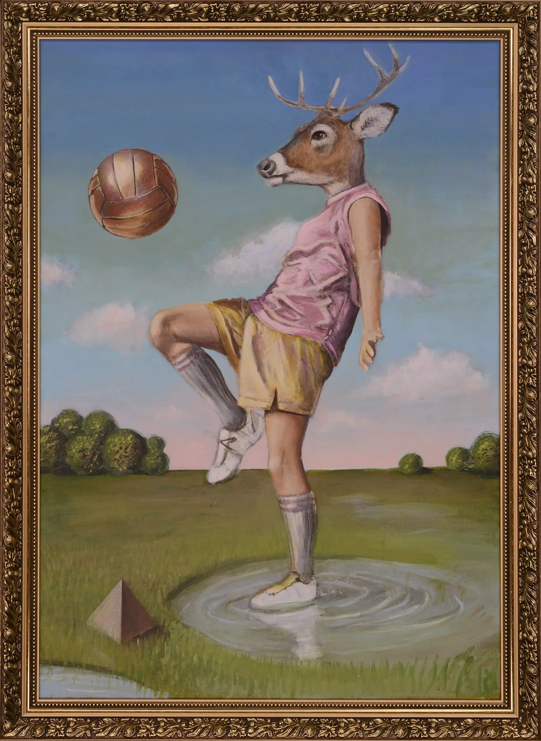 LECH BATOR 'Player', technika mieszana na płótnie, 100x70cm