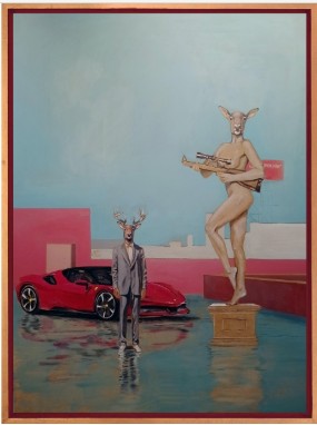 LECH BATOR 'Nie dla LPG', technika mieszana na płycie, 110x80cm