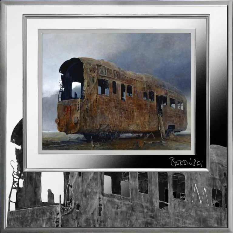 ZDZISŁAW BEKSIŃSKI - 'Tramwaj', Srebrna moneta kolekcjonerska 31,1g - 1000 franków