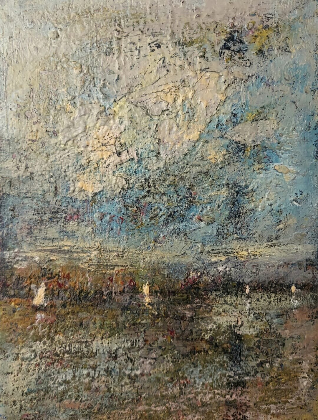 KRZYSZTOF GOCEK 'Żagle' olej, akryl, płótno na płycie, 24x18cm