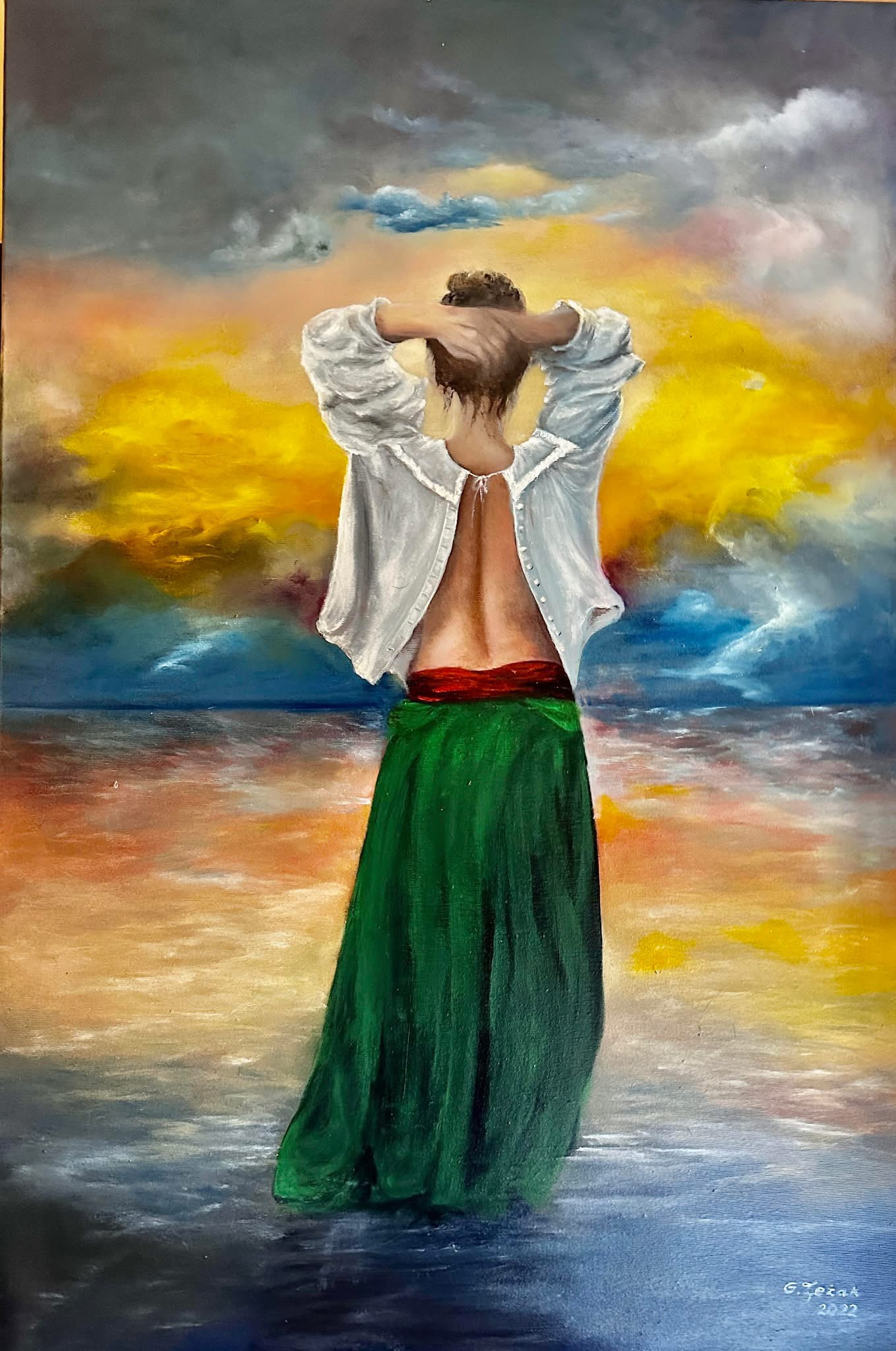 GRAŻYNA JEŻAK 'Marzycielka' olej, płótno, 100x70cm