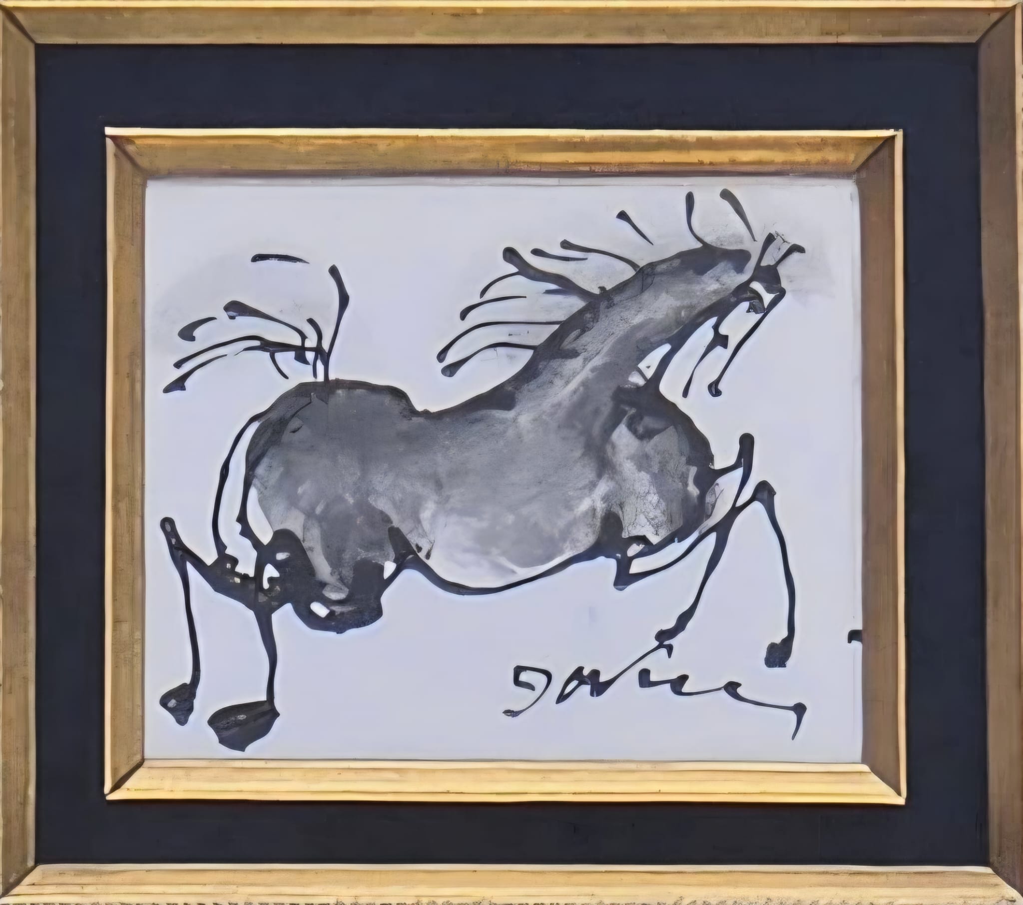 JÓZEF WILKOŃ 'Konik', technika własna, 5x6cm