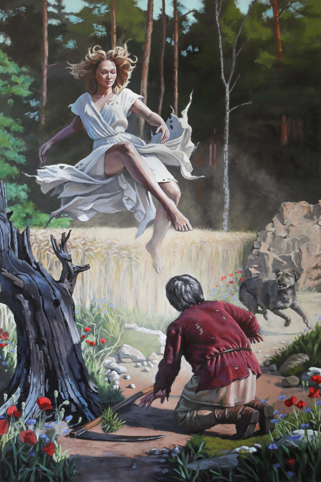 PAWEŁ KARDIS 'Zagadka południcy', akryl, płótno, 120x80cm