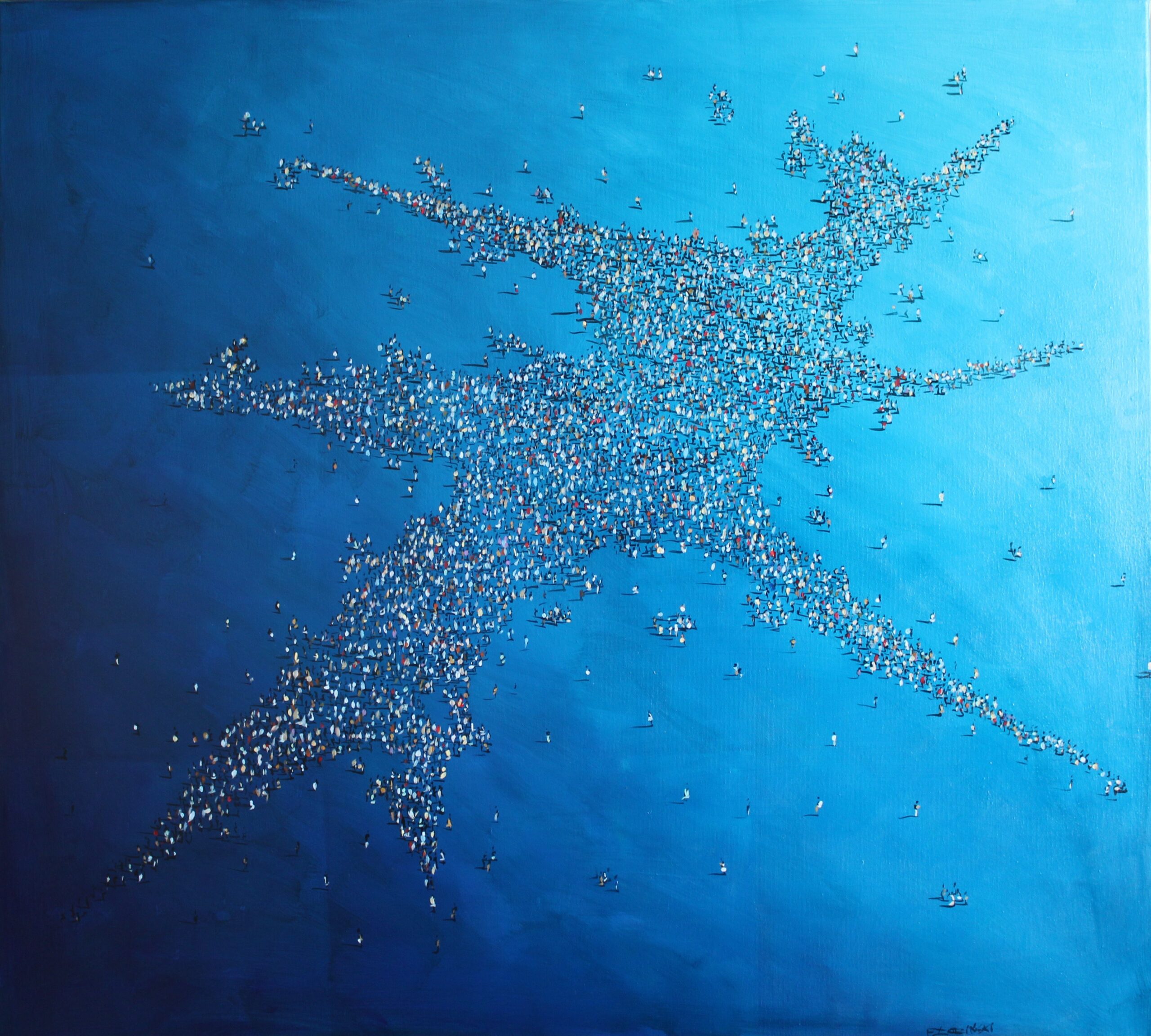 FILIP ŁOZIŃSKI 'Blizny, blizny' 2024, akryl, płótno, 100x90cm