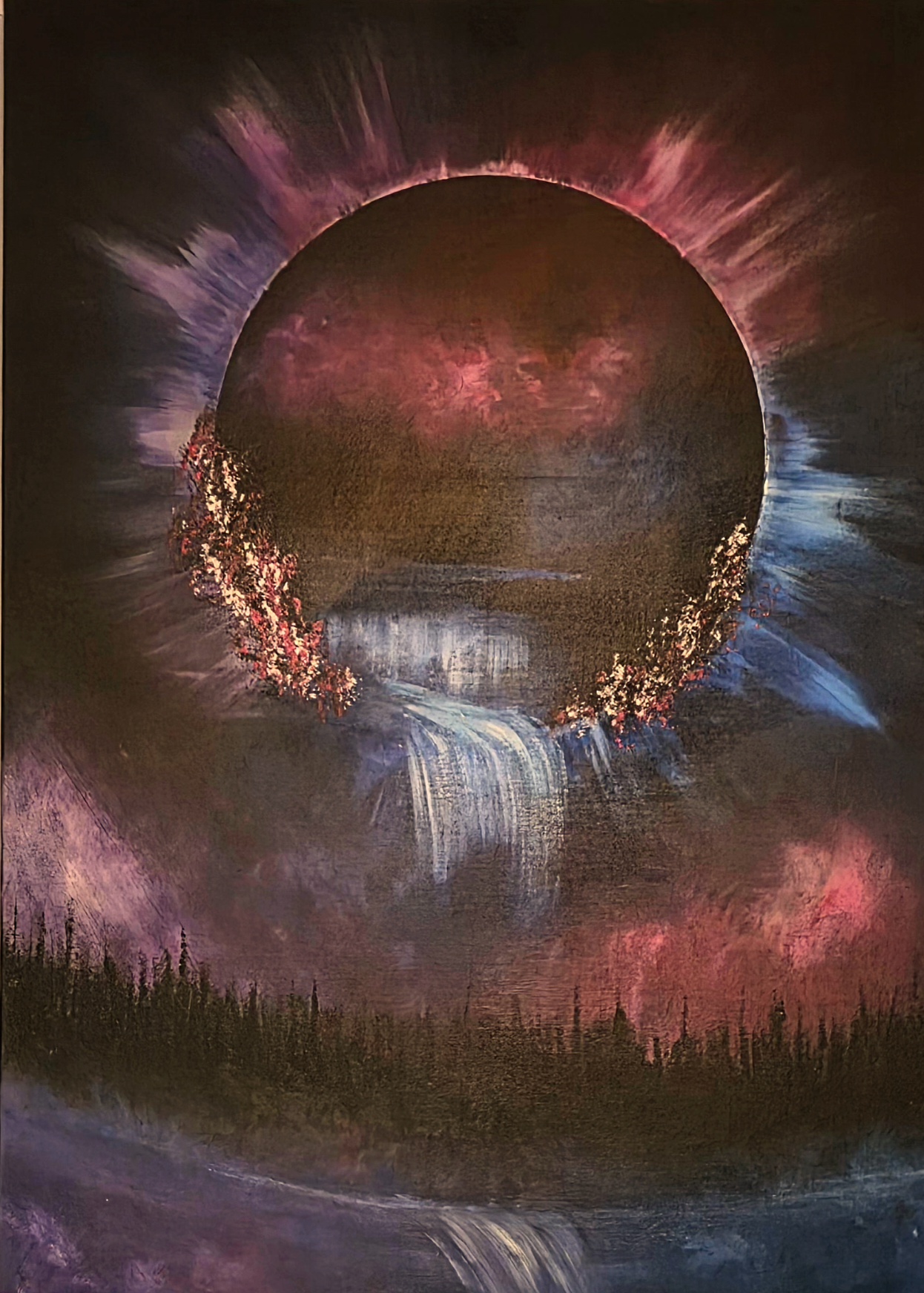 MaNa Art 'Wodospad marzeń', technika mieszana, płótno, akryle, 100x60cm