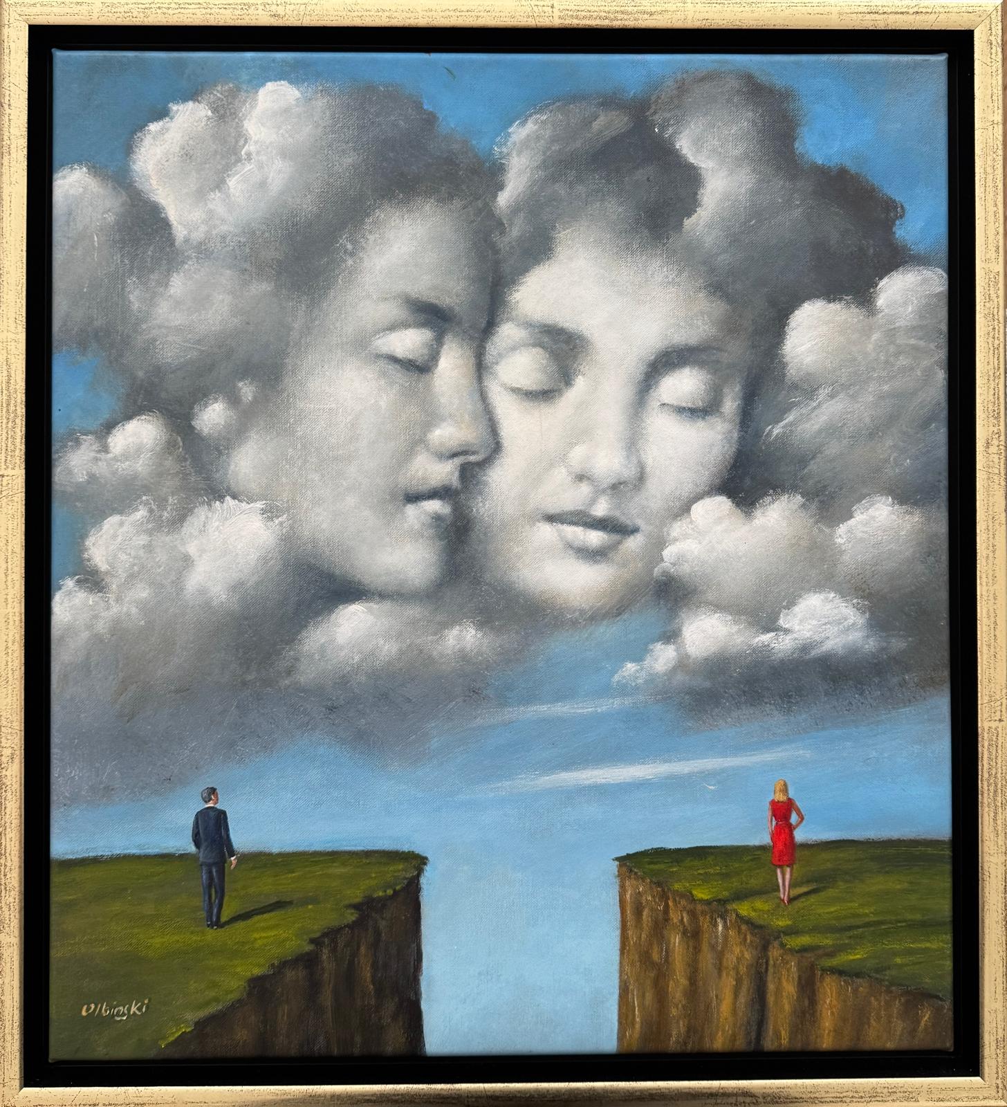 RAFAŁ OLBIŃSKI 'Samotność jest jak deszcz', olej, akryl, płótno, 45x50cm