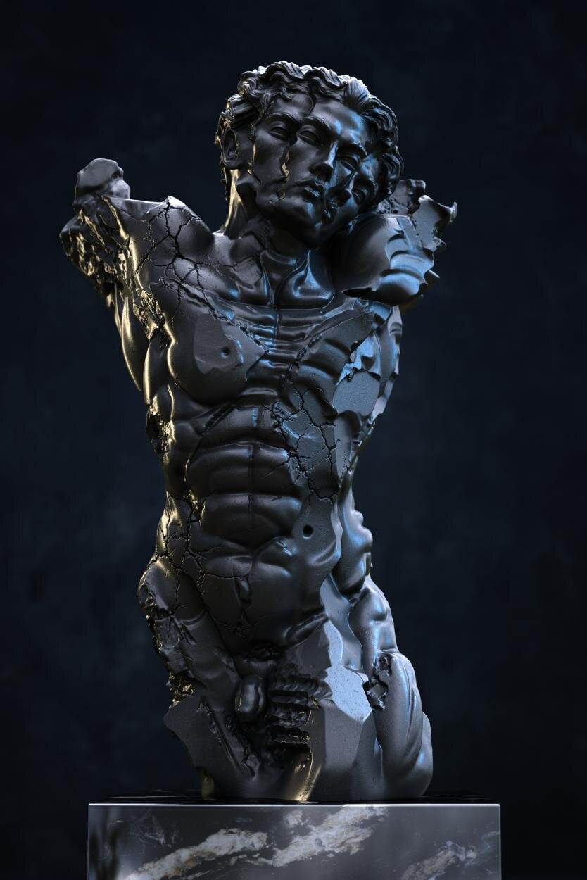 KRZYSZTOF PŁONKA 'Fractum' żywica, 68 x 38 x 38 cm