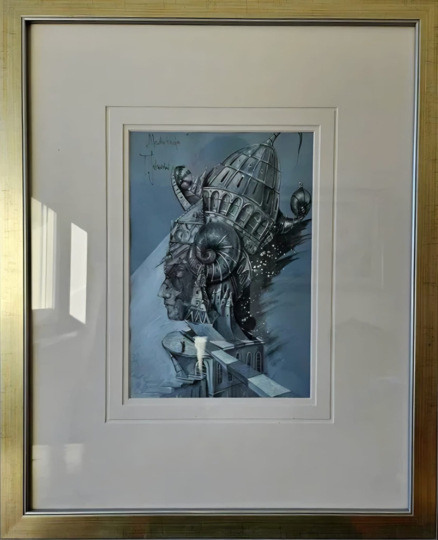 TOMASZ SĘTOWSKI 'Medytacja' akwarela, gwasz, papier, 29,5x21cm - obrazek 2