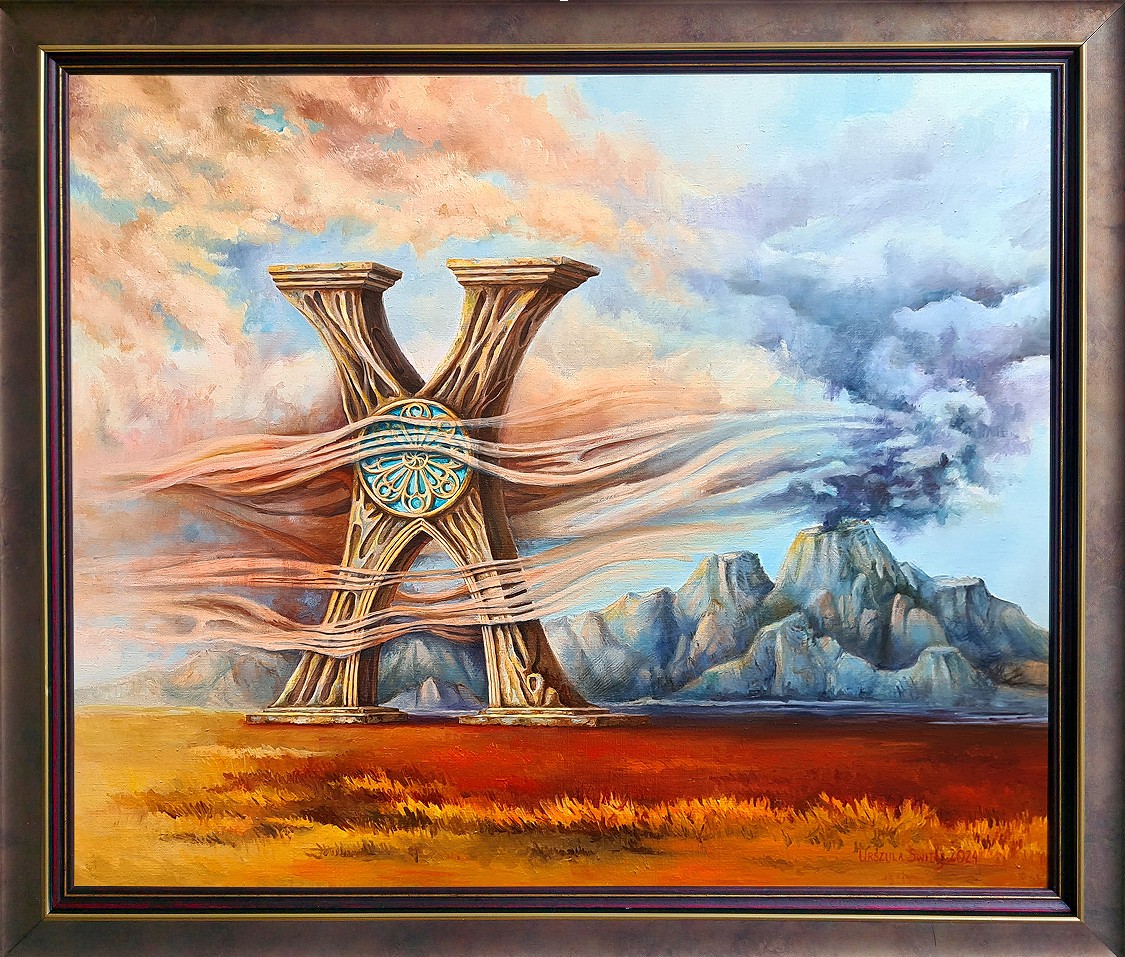 URSZULA ŚWITAJ 'Xmonument', olej, płótno, 46x55cm