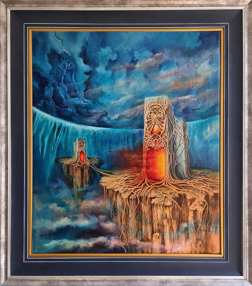 URSZULA ŚWITAJ 'Światy równoległe', olej, płótno, 55x46cm