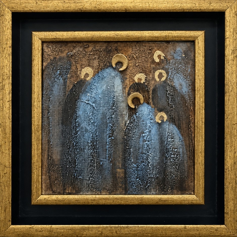 MAŁGORZATA DAWIDIUK 'Ikona Światło L', technika własna, płótno, 20x20cm