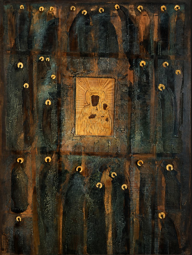MAŁGORZATA DAWIDIUK 'Ikona Światło-ikona Matki Bożej', technika własna, płótno, 120x80cm - obrazek 2