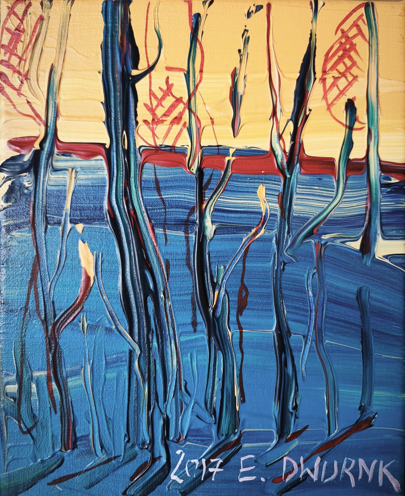 EDWARD DWURNIK 'Buczyna' 2017, akryl, płótno, 30x24cm