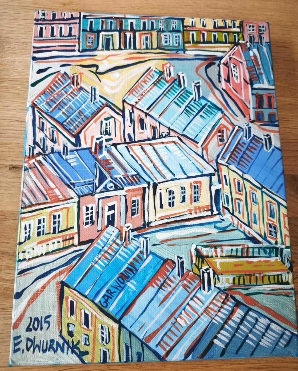 EDWARD DWURNIK 'Garwolin' 2015, akryl, płótno, 33x26cm