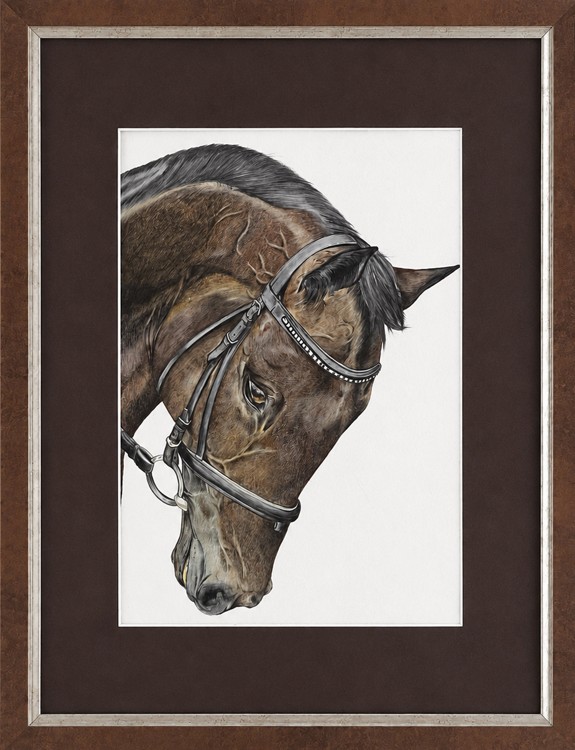 IZA BERNAT, 'Koń', akwarela, kredka, pastel, karton, A4