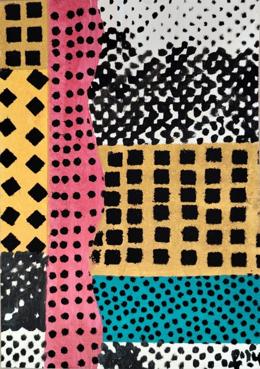 PIOTR MŁODOŻENIEC 'Kompozycja Abstrakcyjna A', akryl, papier 50x35cm