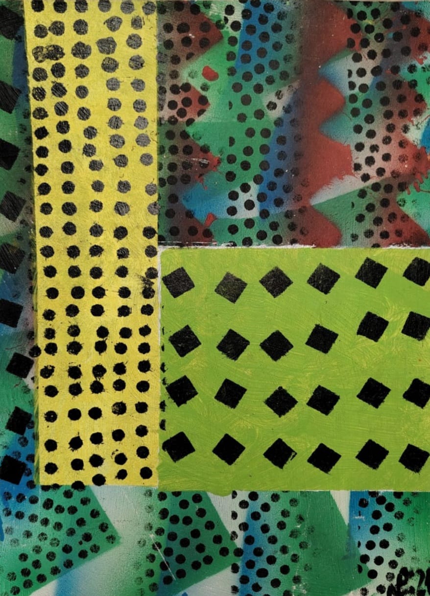 PIOTR MŁODOŻENIEC 'Kompozycja Abstrakcyjna G', akryl, papier 50x35cm