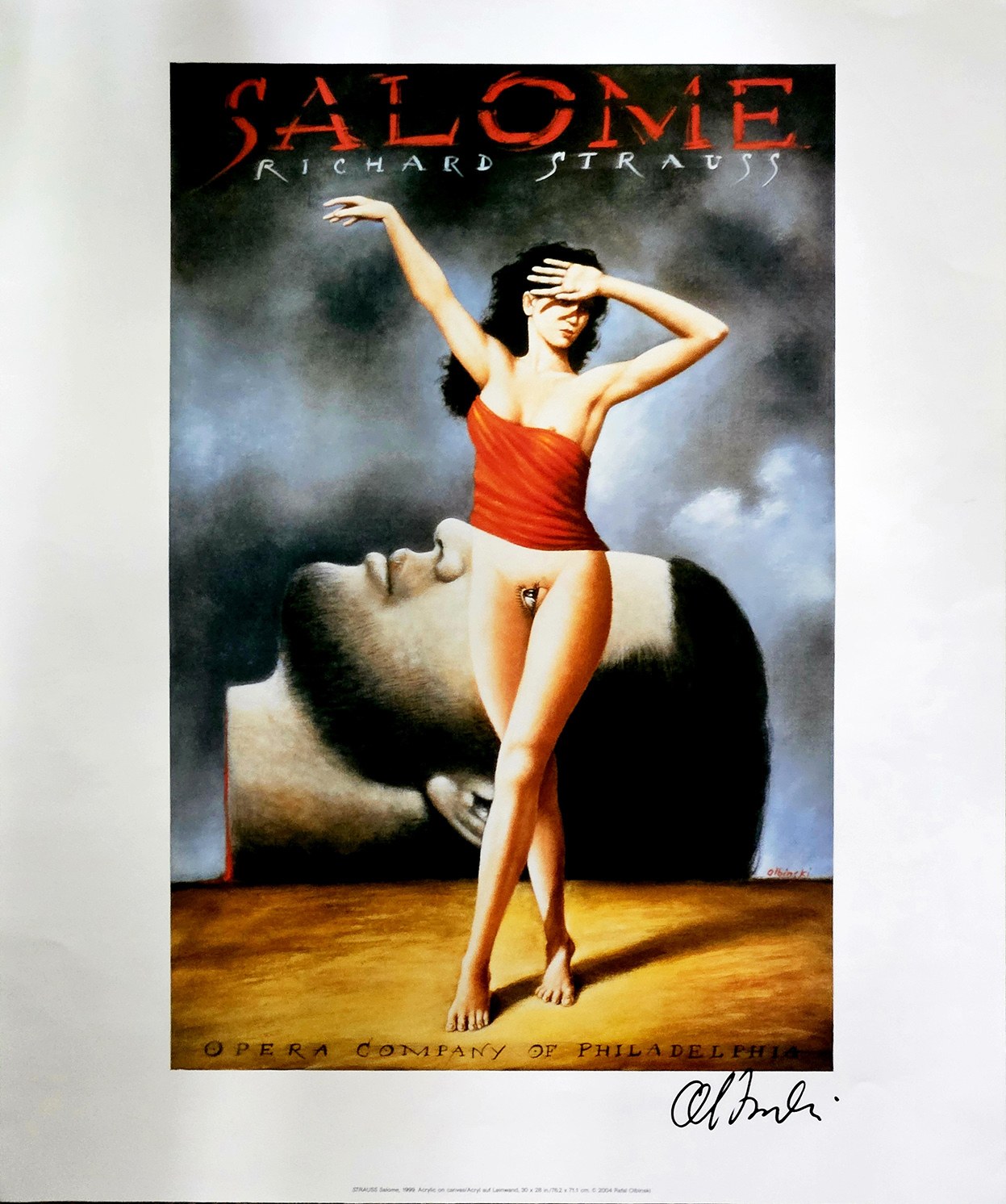 RAFAŁ OLBIŃSKI 'SALOME' 2004, sygnowany, offset, papier, 57x48cm
