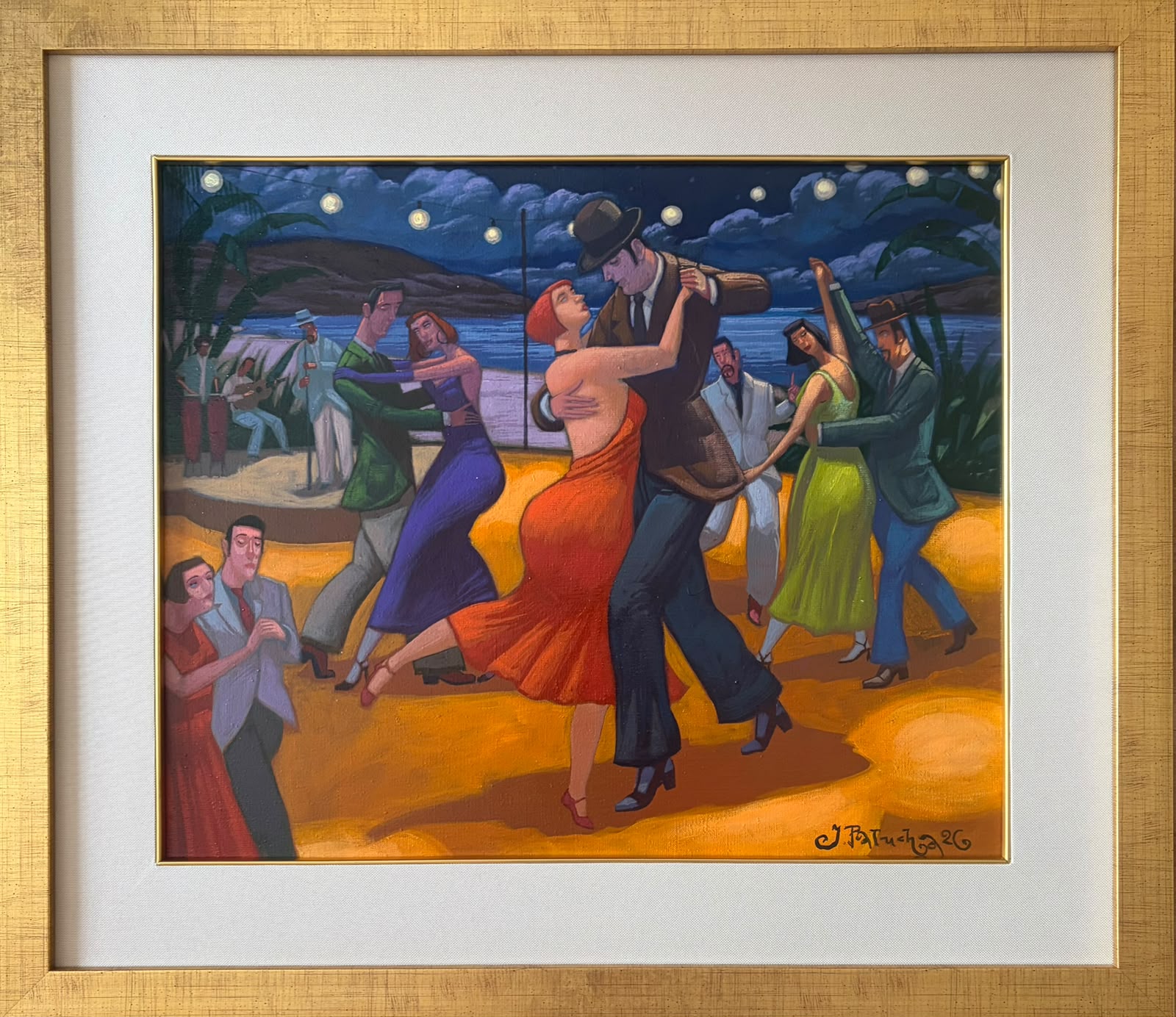 JACEK PAŁUCHA 'Balanżka przy plaży ' olej, płótno 46x55cm
