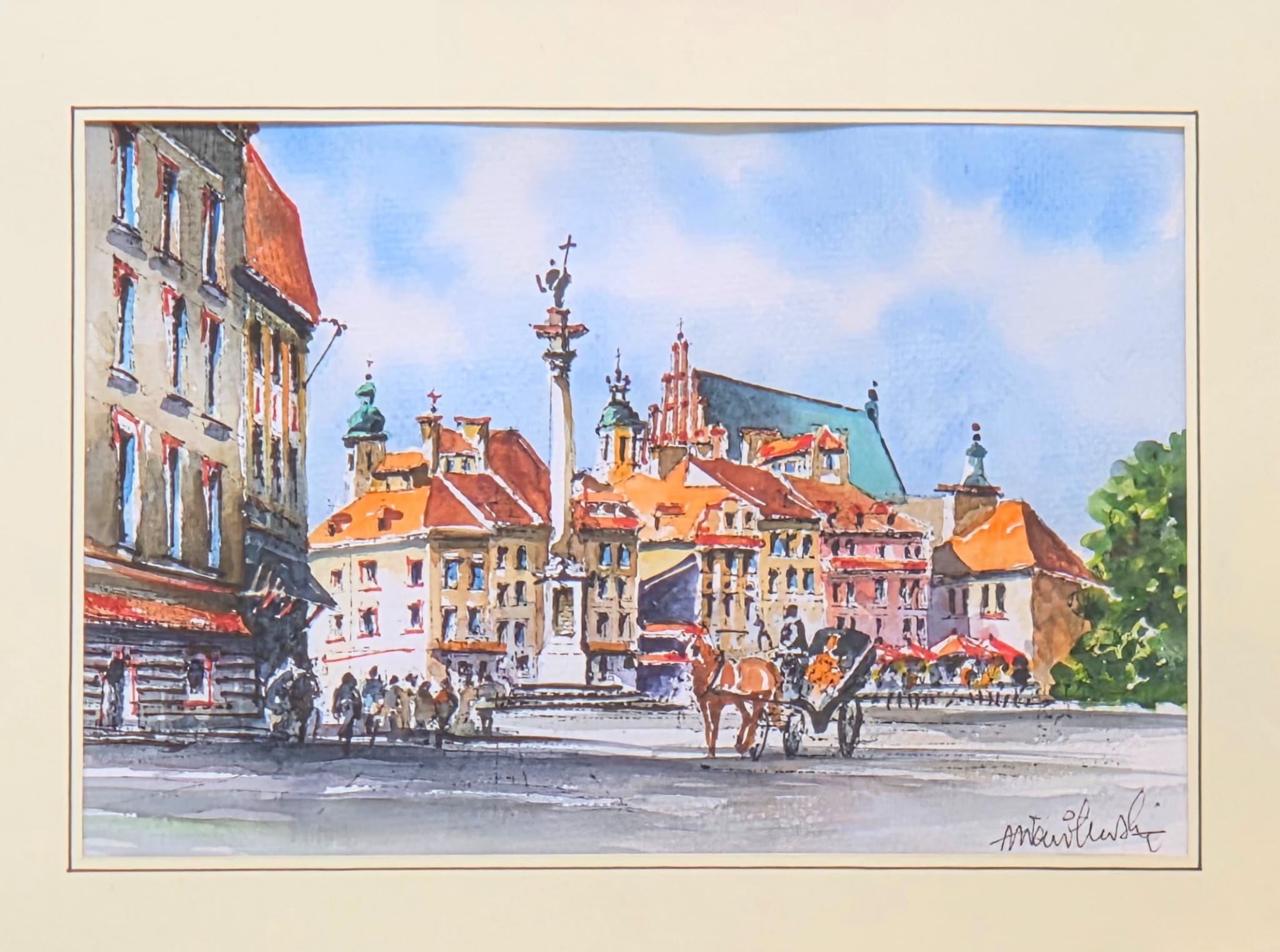 ANDRZEJ WASILEWSKI 'Warszawa' akwarela, papier 12x18cm