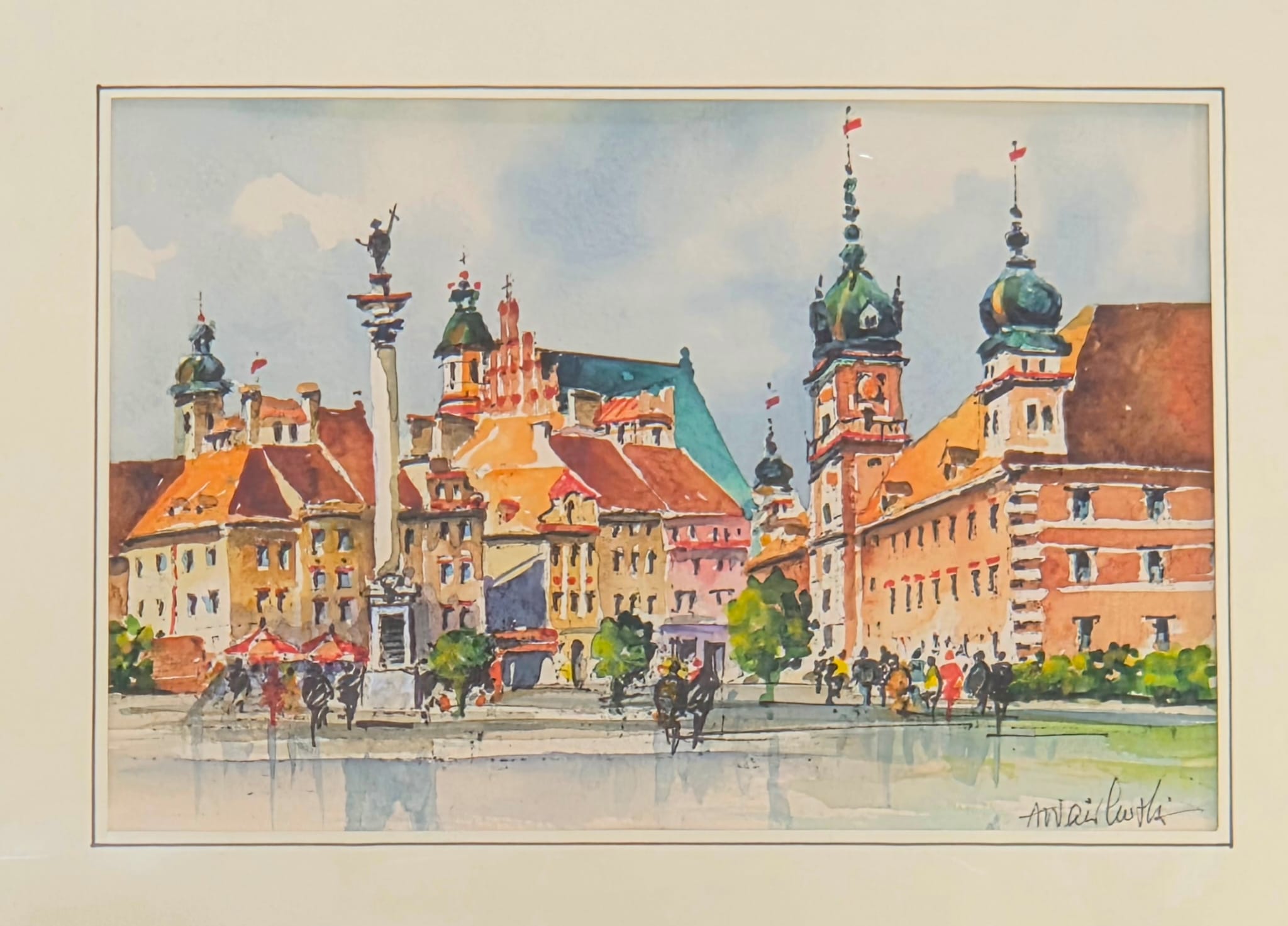 ANDRZEJ WASILEWSKI 'Warszawa' akwarela, papier 12x18cm