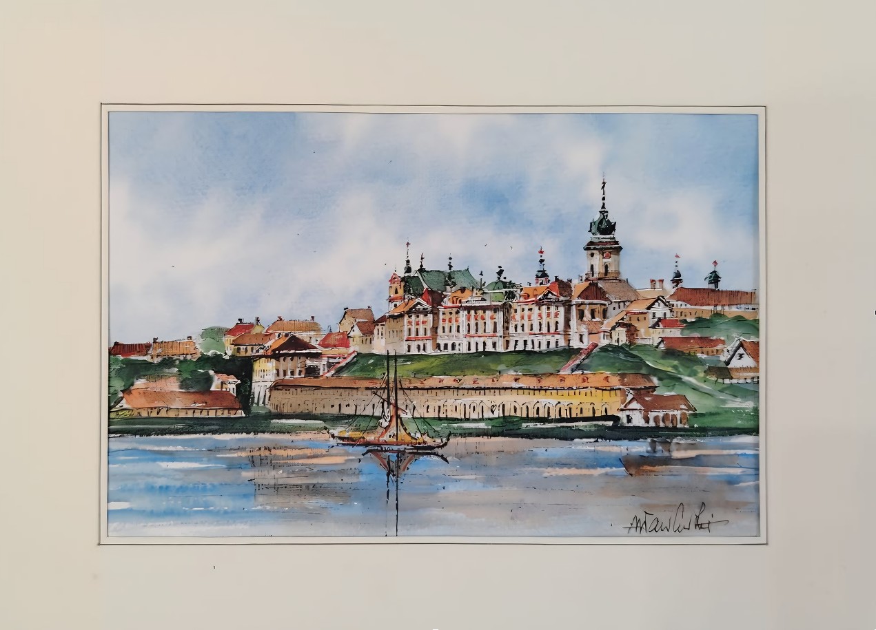 ANDRZEJ WASILEWSKI 'Warszawa' akwarela, papier 12x18cm