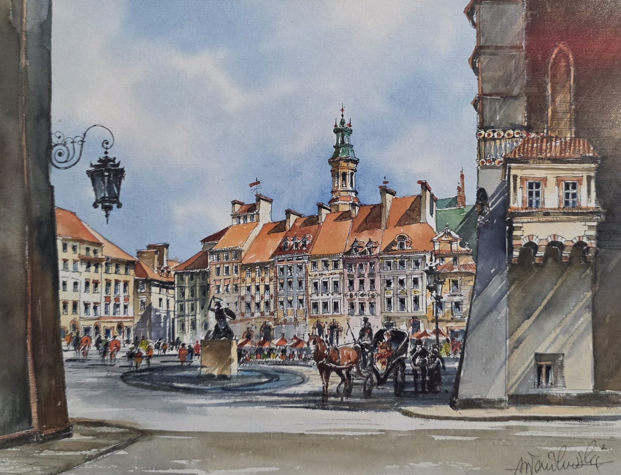 ANDRZEJ WASILEWSKI 'Warszawa' akwarela, papier 20x23cm