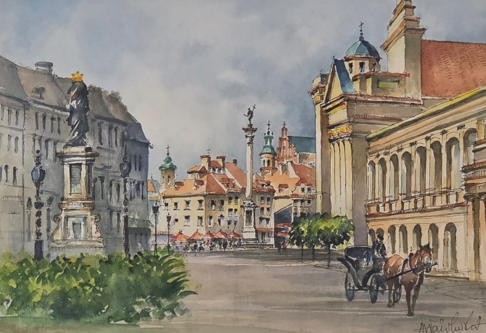 ANDRZEJ WASILEWSKI 'Warszawa' akwarela, papier 20x29cm