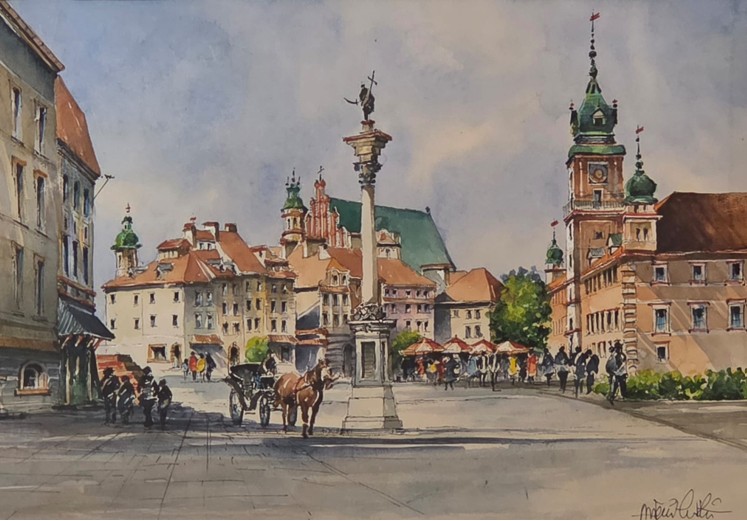 ANDRZEJ WASILEWSKI 'Warszawa' akwarela, papier 20x29cm