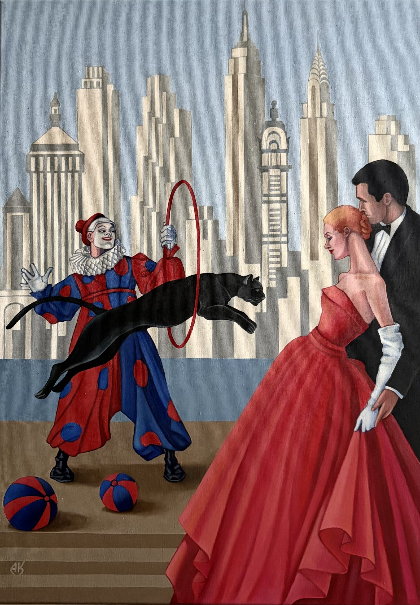 ANNA KONIKOWSKA 'ZAKOCHANY MANHATTAN', olej, płótno, 70x50cm