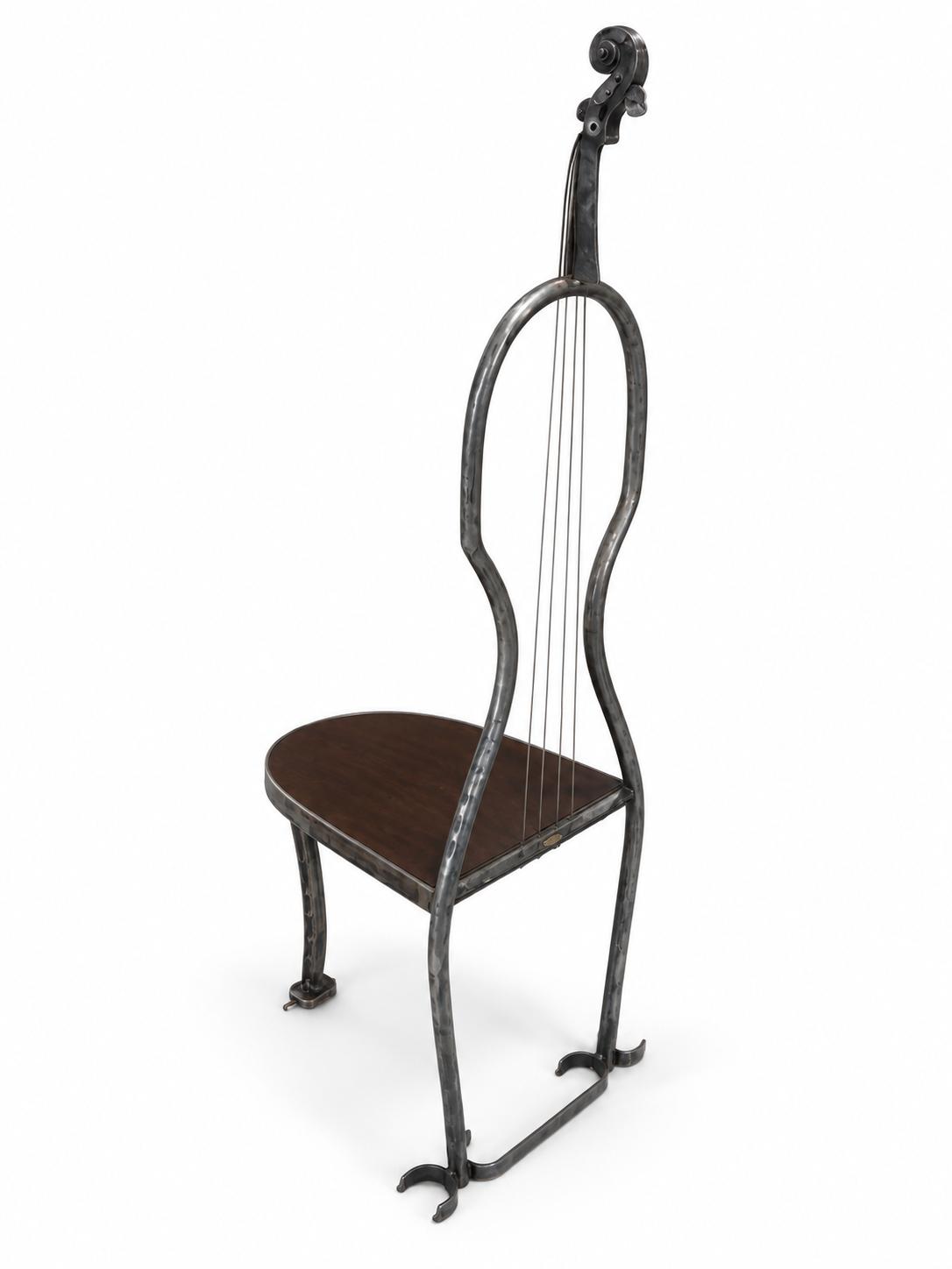 DOROTA BANASIK 'Krzesło kontrabas', metal, drewno, 132cm