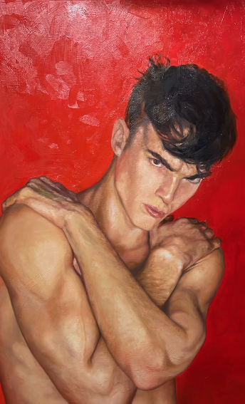 CRISTIAN MESA 'Siła spojrzenia', olej, płótno, 62x42,5cm