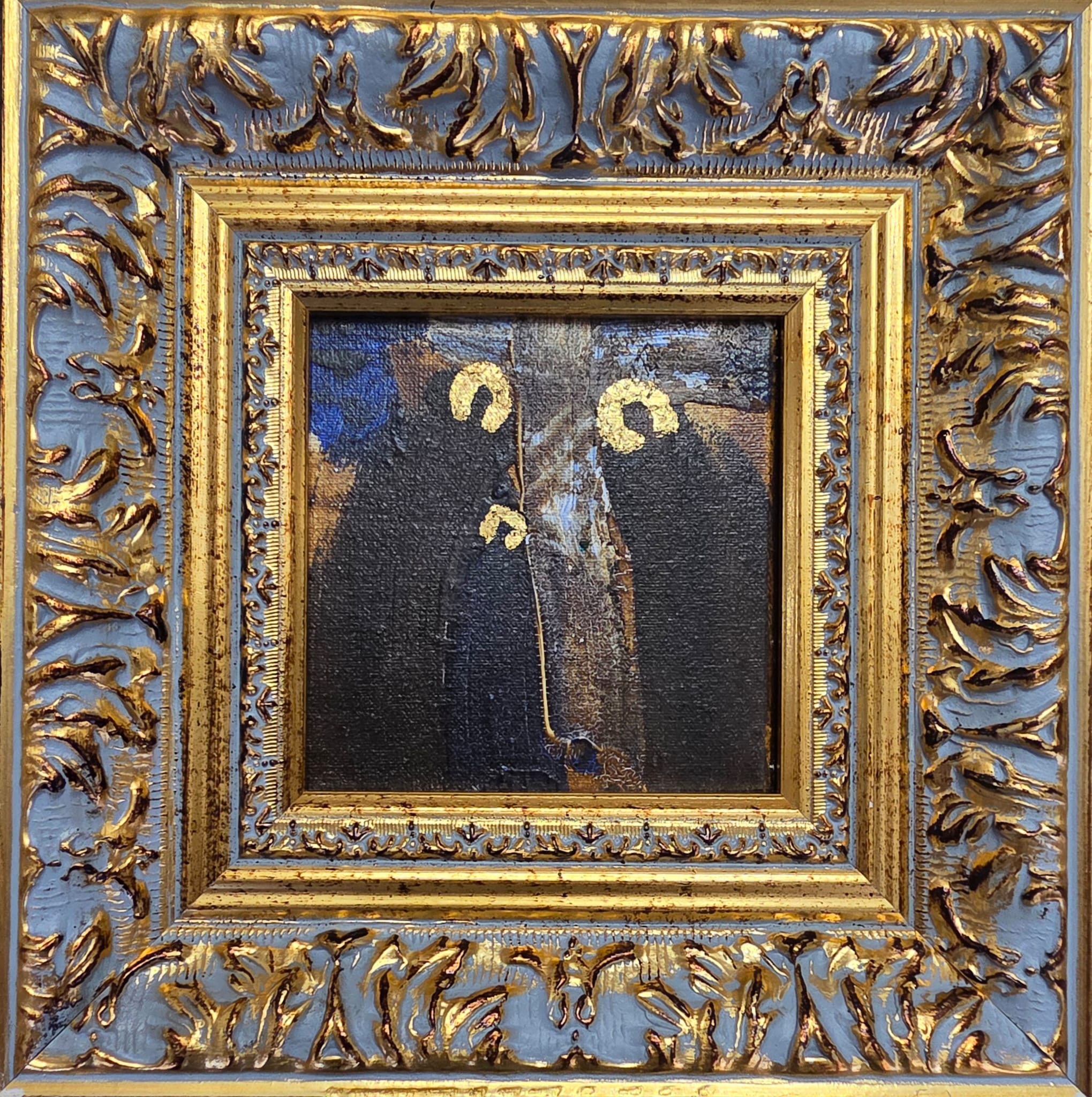 MAŁGORZATA DAWIDIUK 'Ikona Światło 2', technika własna, płótno, 10x10cm