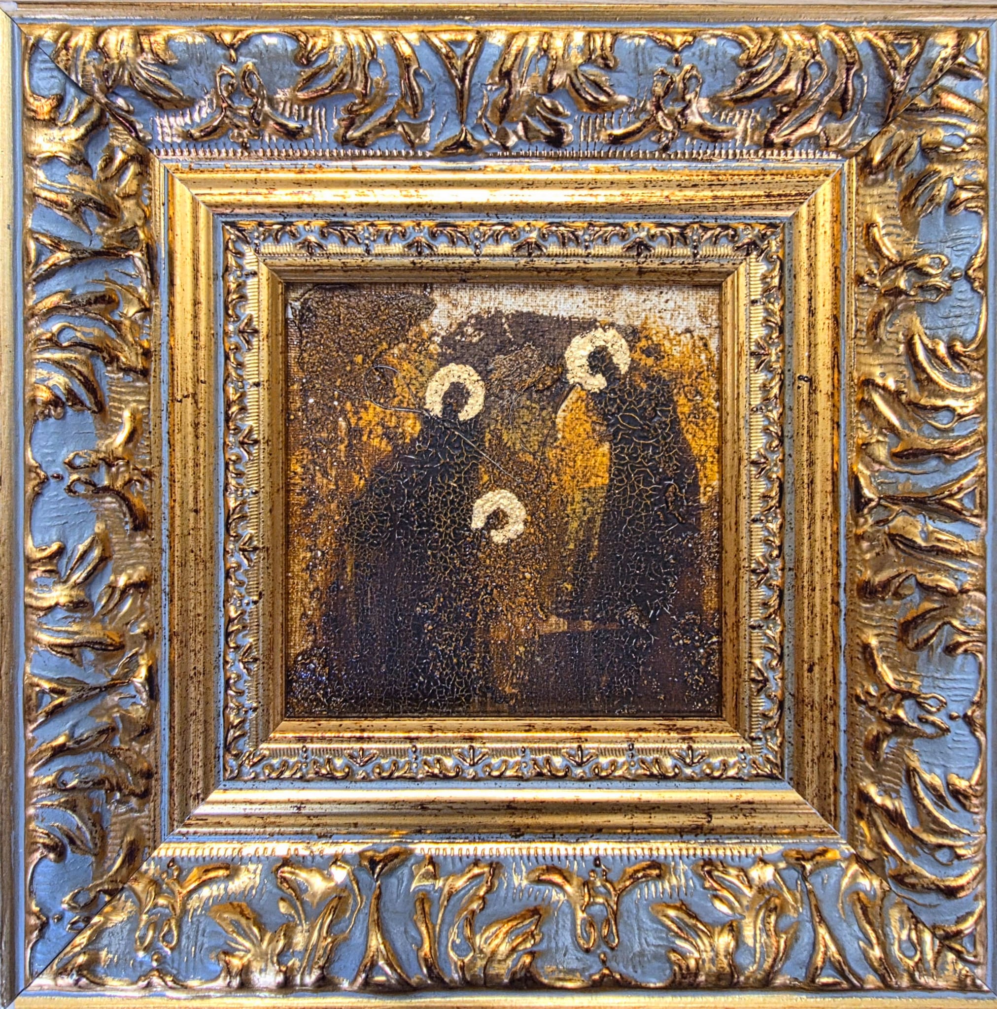 MAŁGORZATA DAWIDIUK 'Ikona Światło 3', technika własna, płótno, 10x10cm