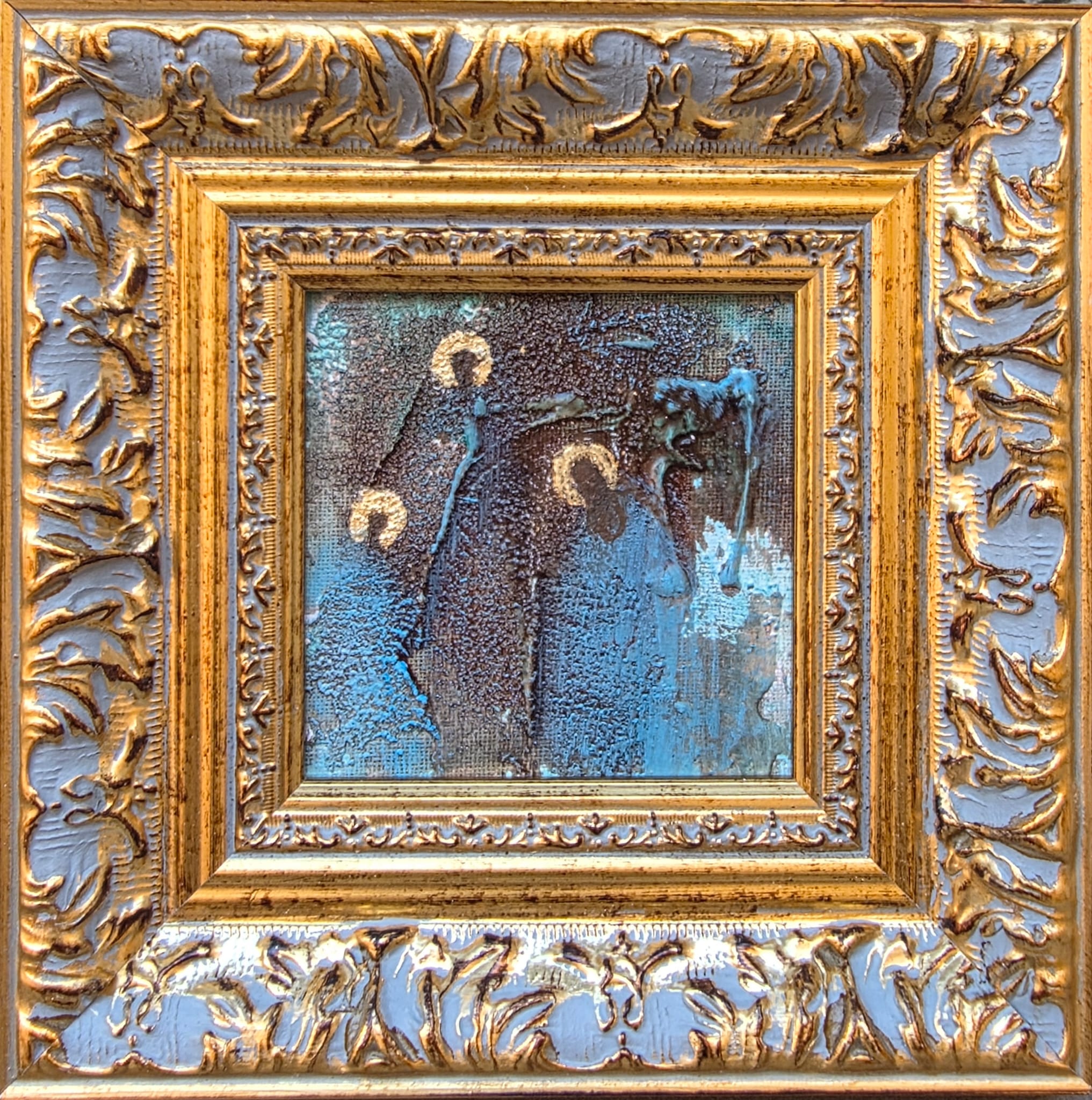 MAŁGORZATA DAWIDIUK 'Ikona Światło 5', technika własna, płótno, 10x10cm