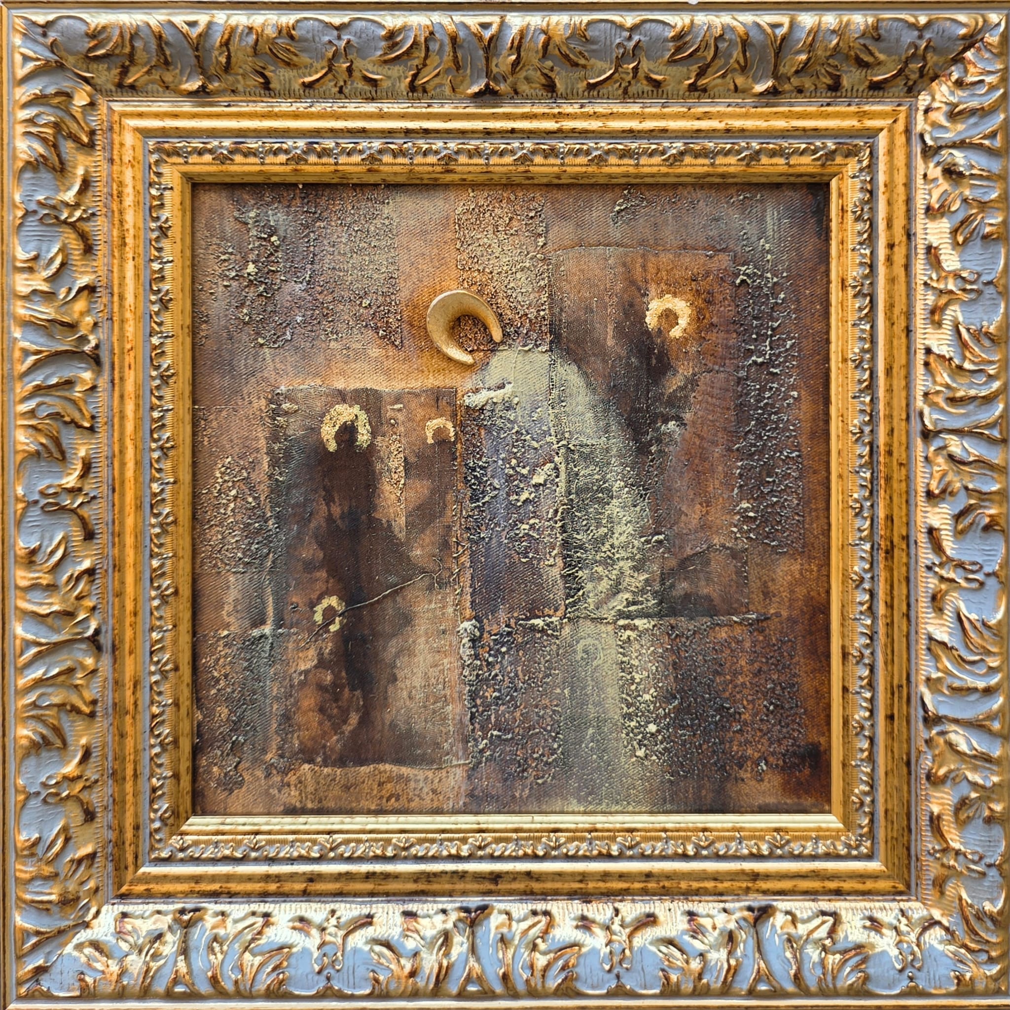 MAŁGORZATA DAWIDIUK 'Ikona Światło 6', technika własna, płótno, 20x20cm
