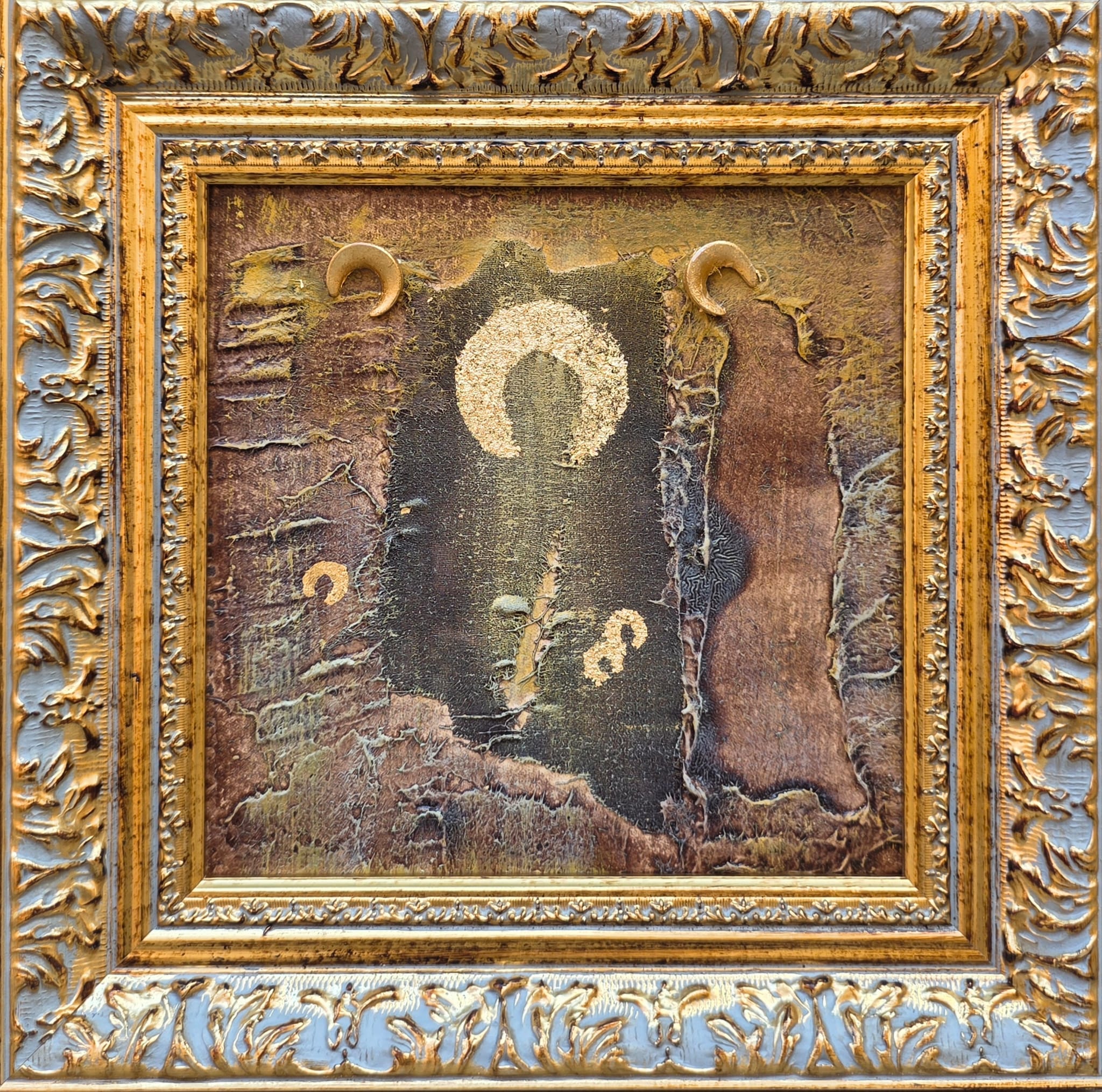 MAŁGORZATA DAWIDIUK 'Ikona Światło 7', technika własna, płótno, 20x20cm