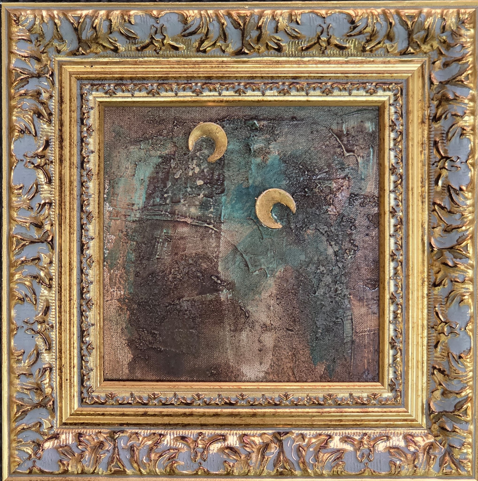 MAŁGORZATA DAWIDIUK 'Ikona Światło 9', technika własna, płótno, 15x15cm
