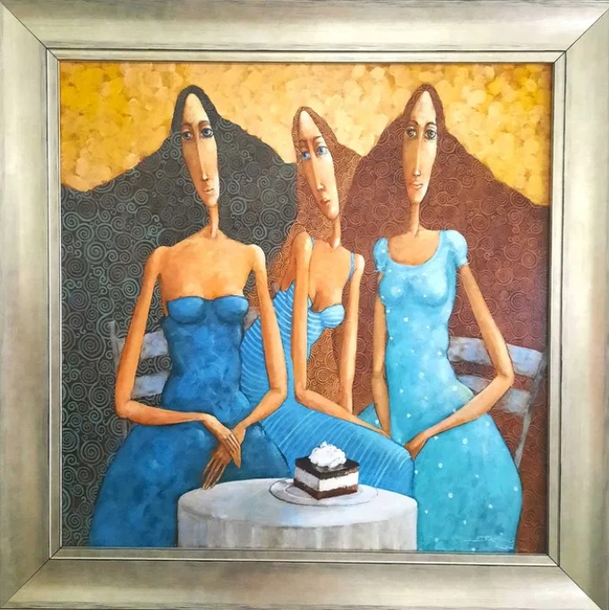 JAROSŁAW LUTERACKI 'W zasięgu ręki', akryl, płótno, 60x60cm