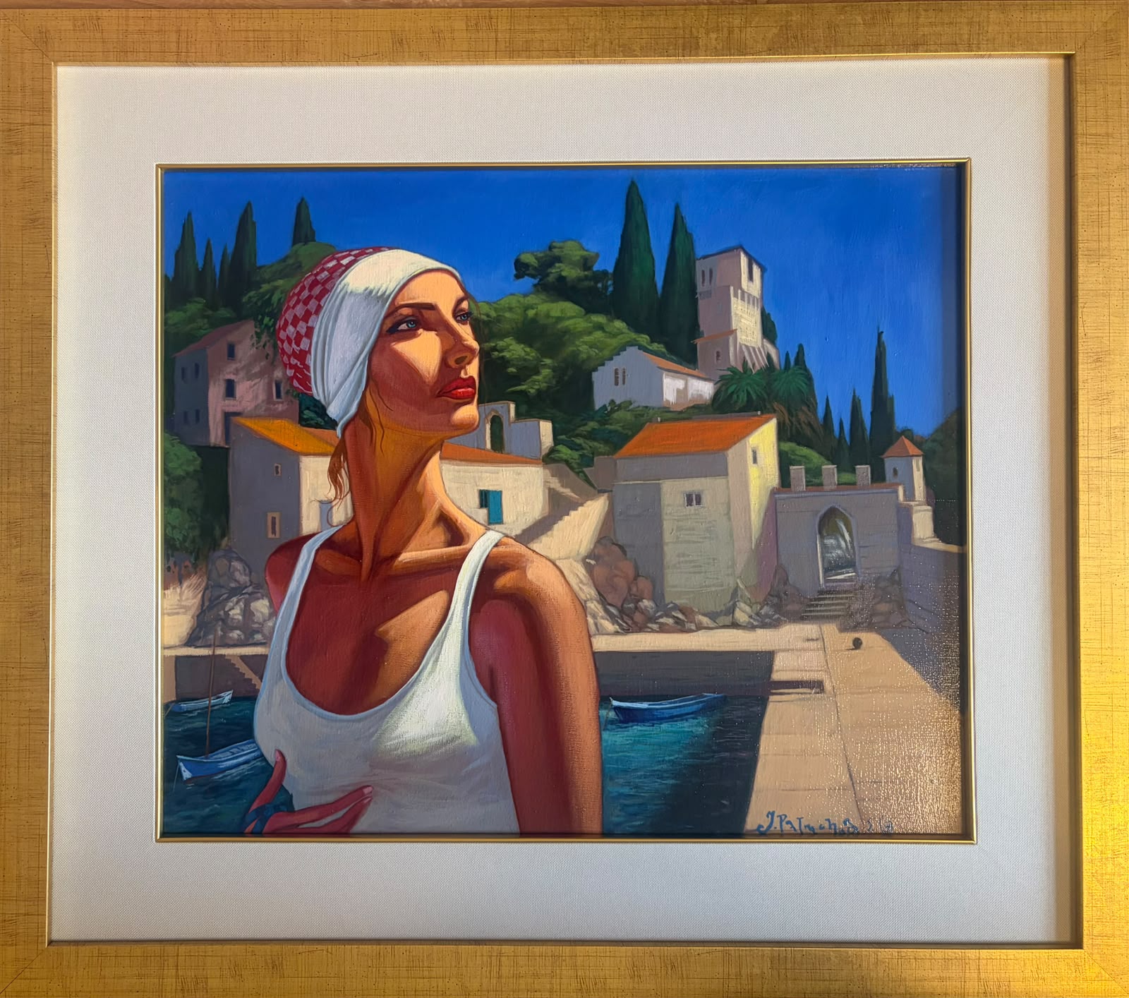 JACEK PAŁUCHA 'Scena rodzajowa 1' olej, płótno 46x55cm