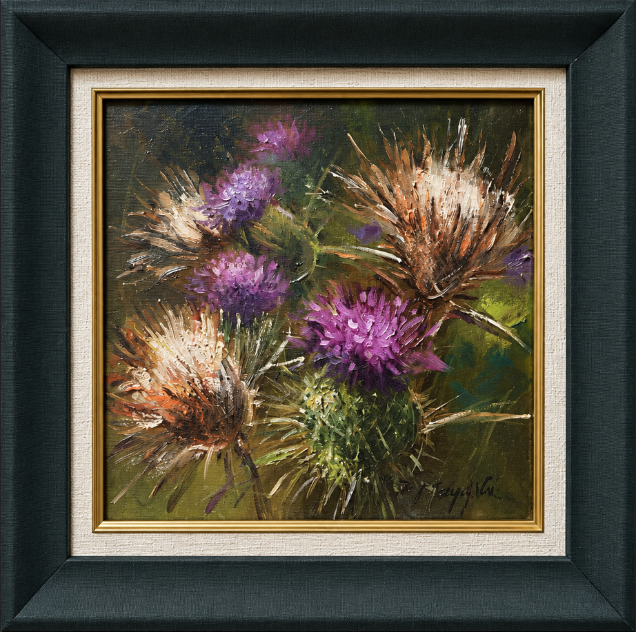 ZBIGNIEW PIERZYŃSKI 'Osty', olej, płótno, 30x30cm