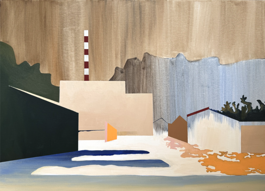 WIOLETTA PRUSINOWSKA KĘDZIORA 'Miasto I', olej, płótno, 55x75cm