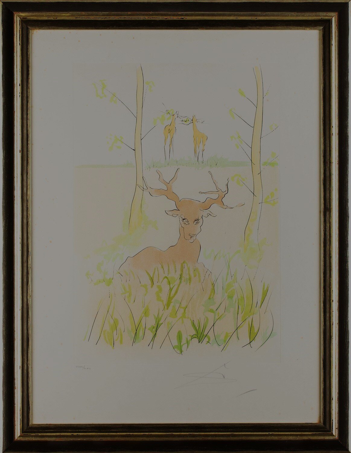 SALVADOR DALI 'The Stick Stag (Jelonek Patyczak) 1974', akwaforta, 56x74cm
