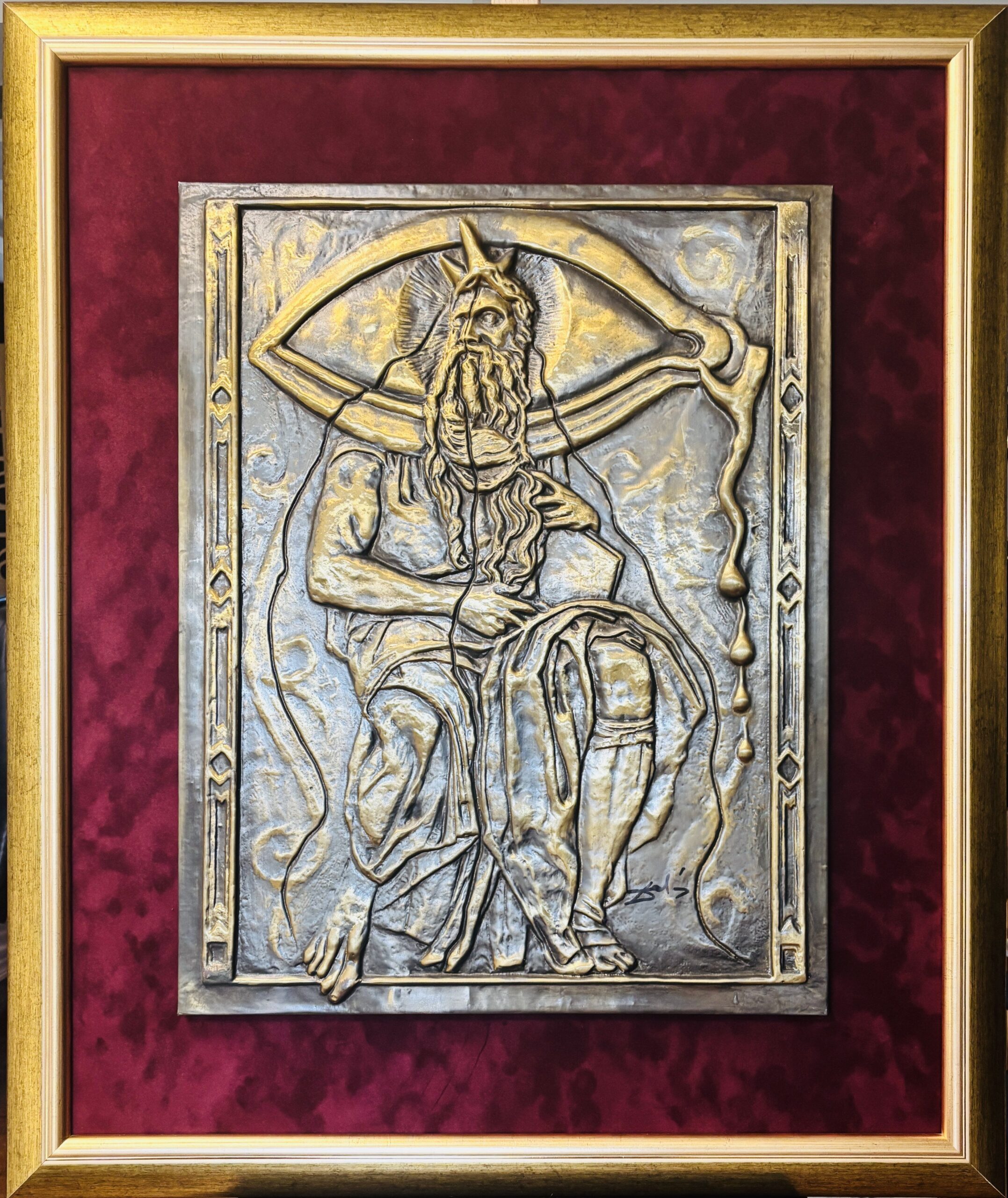 SALVADOR DALI 'Mojżesz i Monoteizm, 1974', płaskorzeźba, brąz, 70x54cm