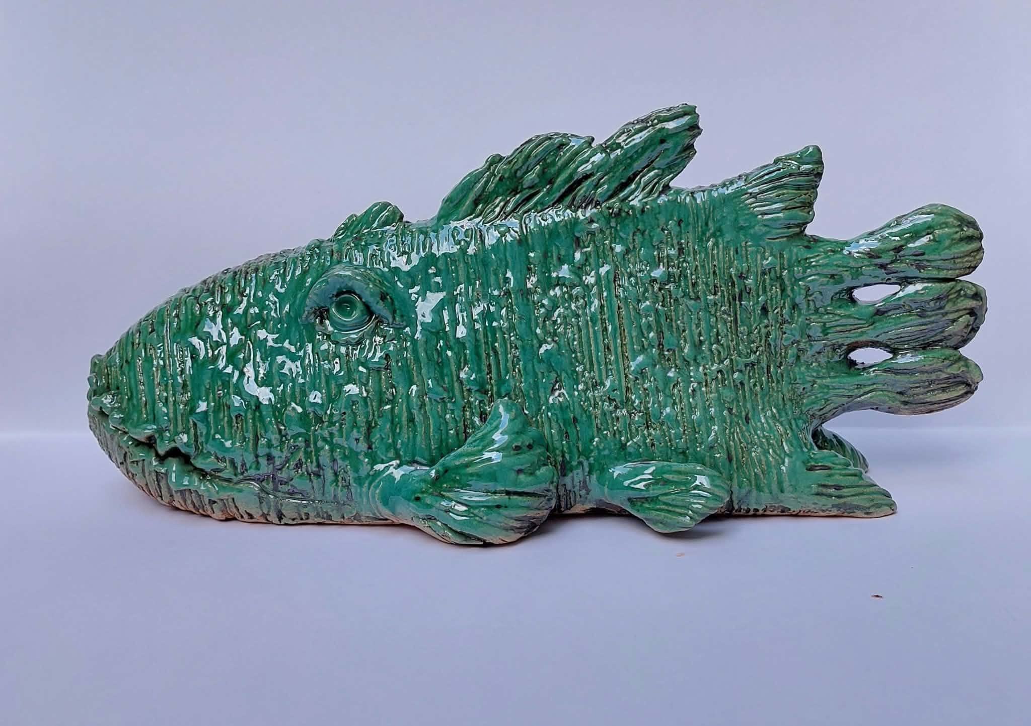 SERGIEJ ŻULAWLOW 'Ryba', ceramika, 42,5cm