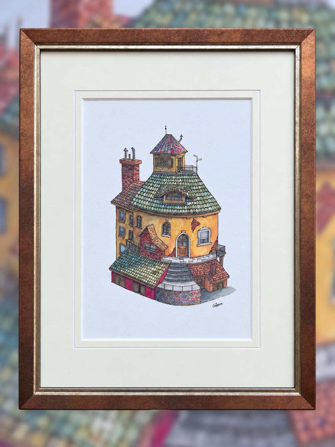 BŁAŻEJ MUSIAŁ 'Tajemnicze miasta 11', akwarela, papier, 29x19cm