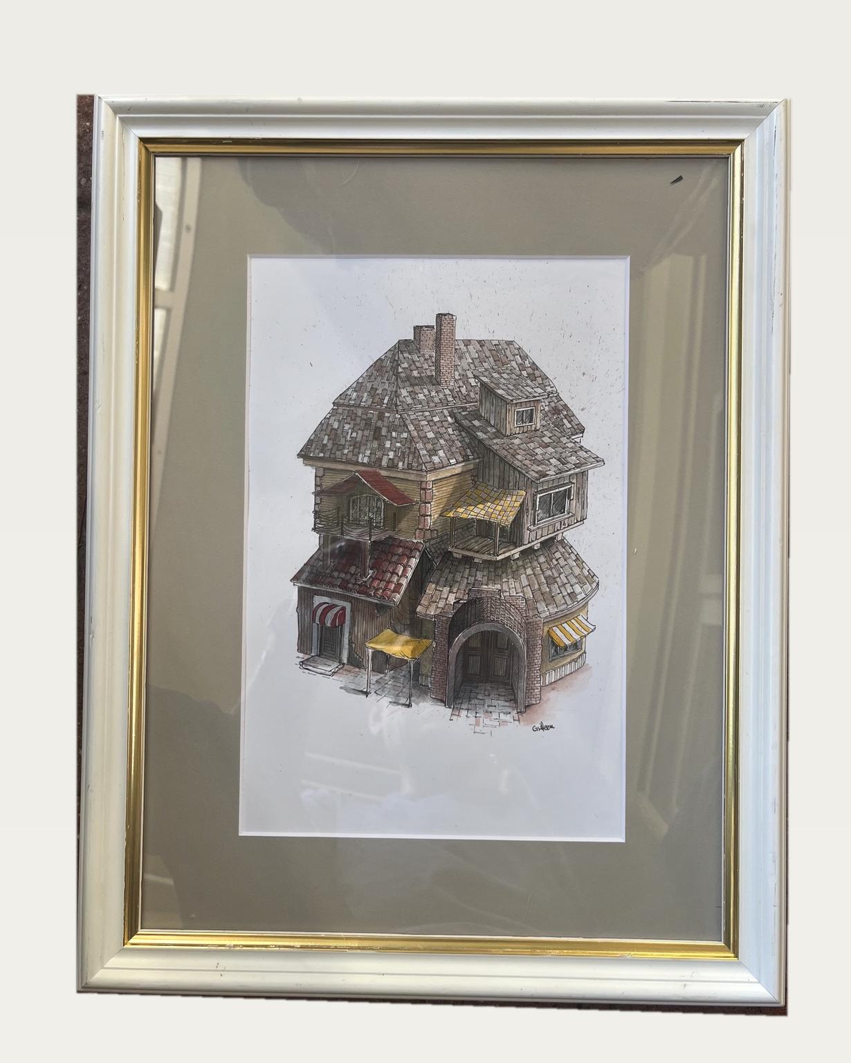 BŁAŻEJ MUSIAŁ 'Tajemnicze miasta 12', akwarela, papier, 29x19cm