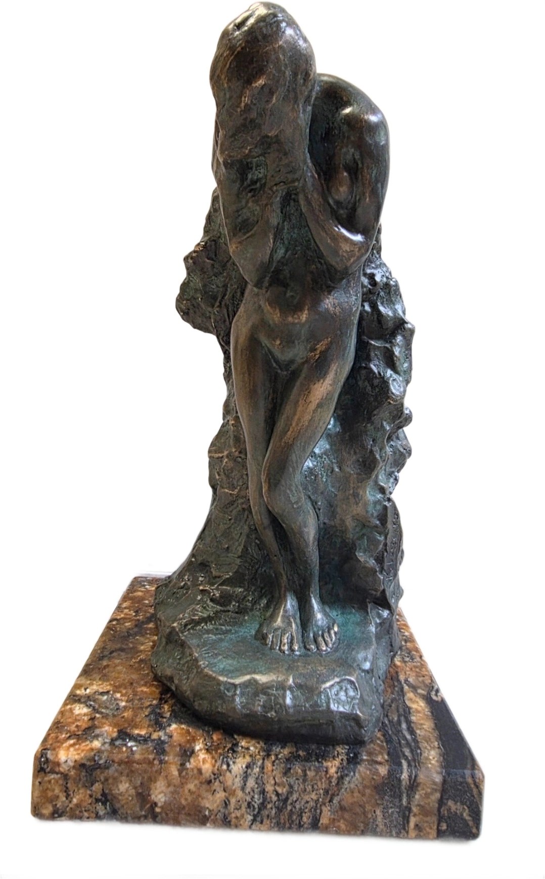 KONSTANTY LASZCZKA, 'Płacząca Ewa' brąz, 29x12x14 cm