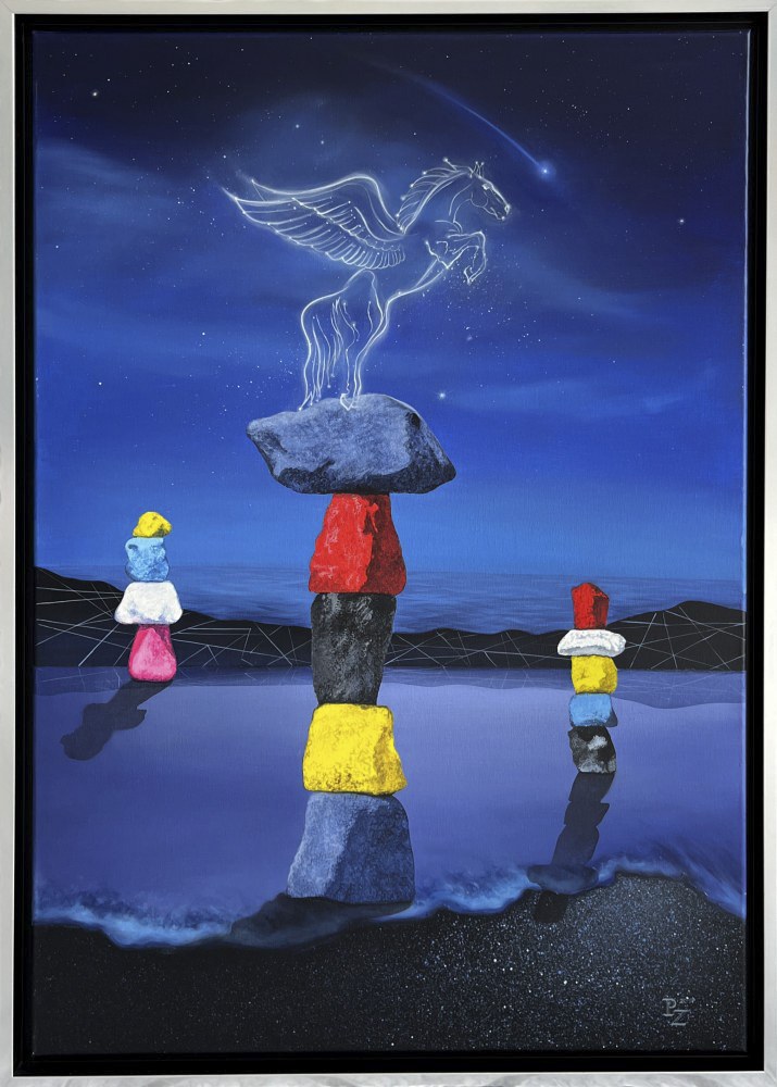 PAULINA ZALEWSKA 'Gwiezdny Pył, 2017 r' akryl na płótnie 100x70cm